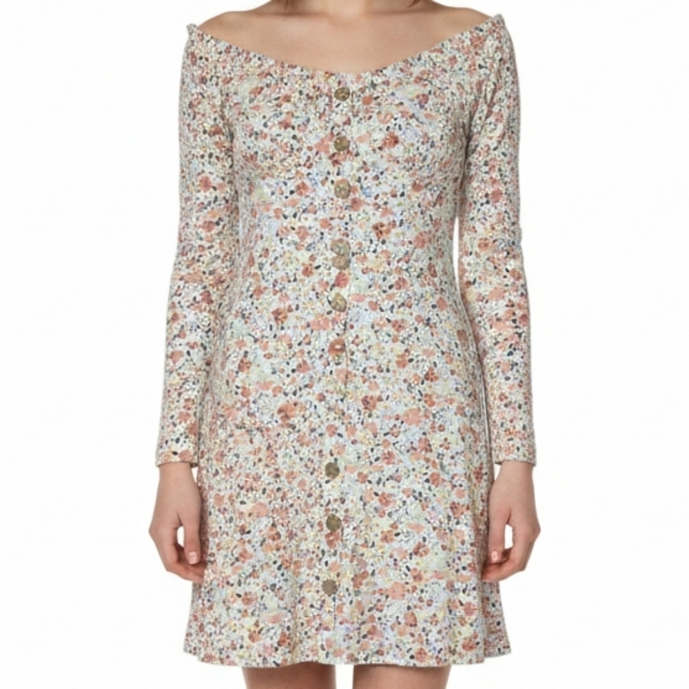 No Boundaries Multicolor Floral Long Sleeve Dress